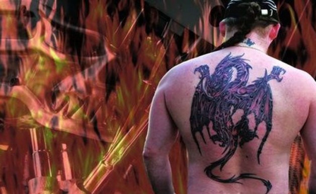 Back Tattoos Paper Dragon Motif Back Tattoos Paper Dragon Motif