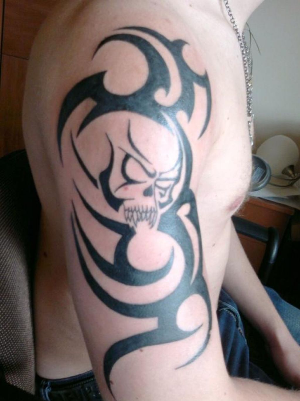 Big Tribal Skull Tattoo On Arm Pictures Big Tribal Skull Tattoo On Arm Pictures