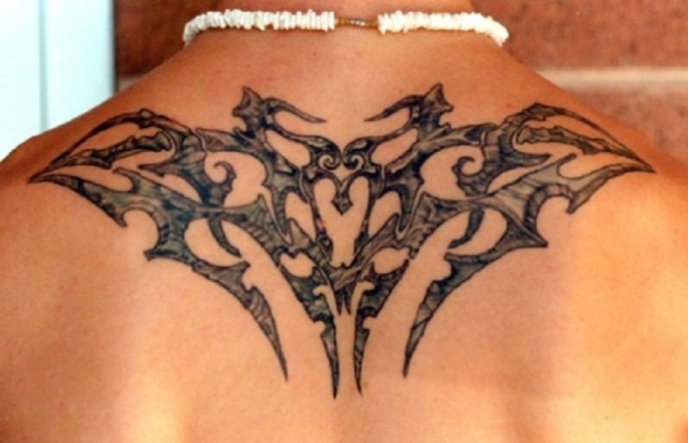Cool Rest In Peace Tribal Style Back Tattoo Cool Rest In Peace Tribal Style Back Tattoo