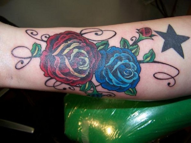 Extraordinary Tribal Rose Tattoo On Forearm