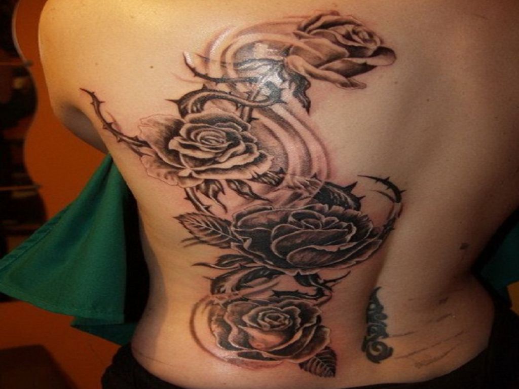 Lovely Back Side Black Rose Tattoos Pictures Lovely Back Side Black Rose Tattoos Pictures