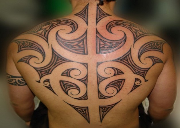 Maori Tribal Tattoo On Back