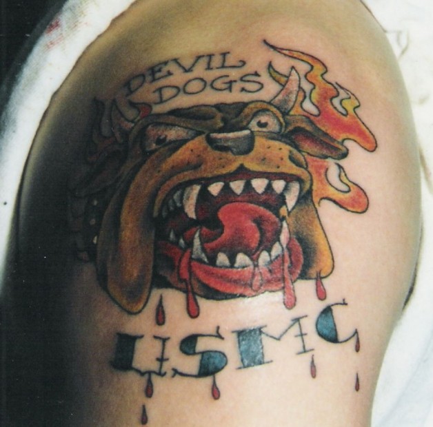 Pin Usmc Devil Dog Tattoo Marine