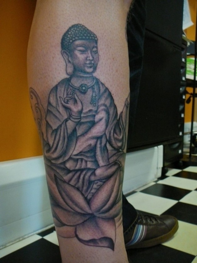 Simple Buddha Tattoo On Foot Simple Buddha Tattoo On Foot